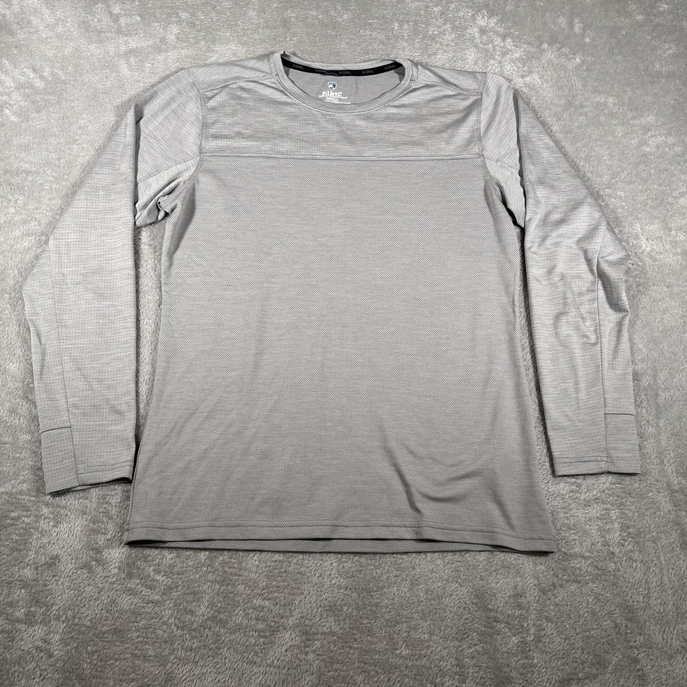 Kuhl Engineered Shirt Mens Small‎ Gray Crewneck Long Sleeve Performance Hiking